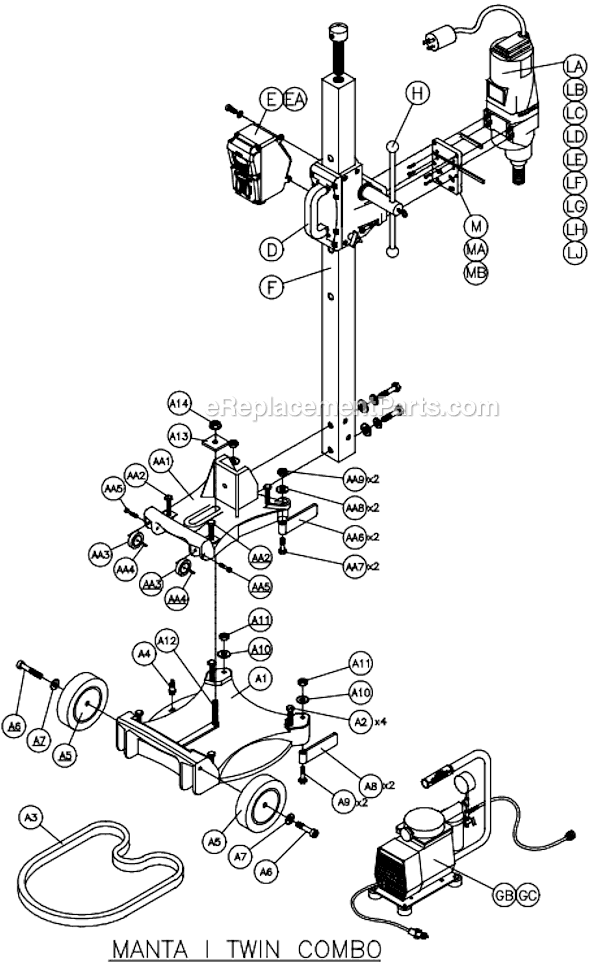 Page A Diagram and Parts List for MANTAI  MK Diamond Electric Drill